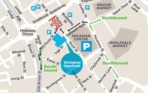 Map of road changes around Hurst Street