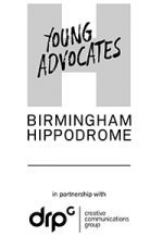 Birmingham Hippodrome Young Advocates DRPG logo. Grey H