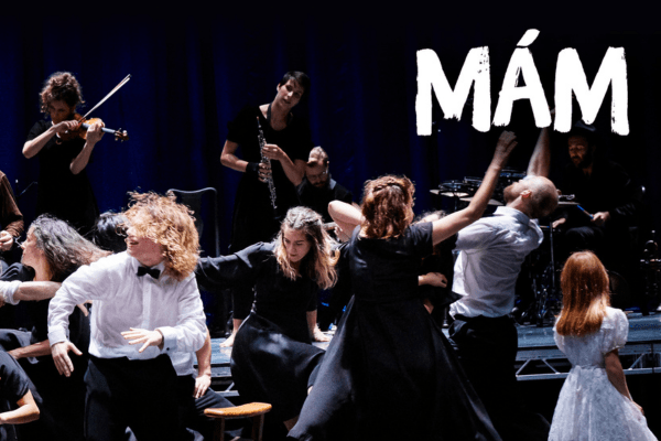 People dancing around with arms raised